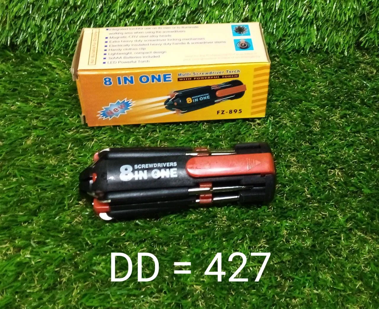 0427  8 in 1 Multi-Function Screwdriver Kit with LED Portable Torch