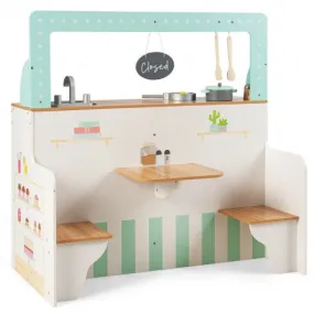 2 in 1 Kids Wooden Pretend Cooking Playset Toy