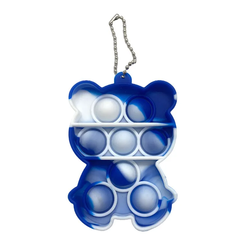 6pcs Mini Push pop Bubble Sensory Fidget Toys, Mini pop Toys pop Keychain,