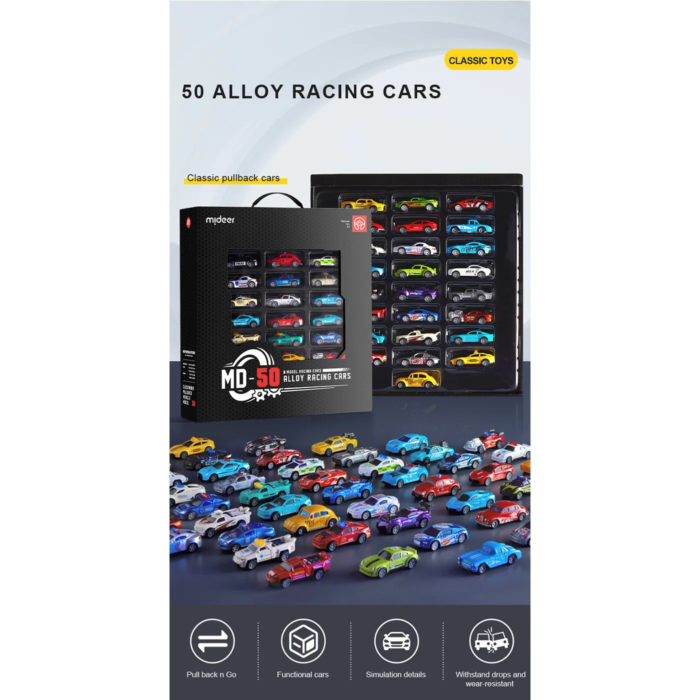 Alloy Classic Pullback Racing Cars 50pcs