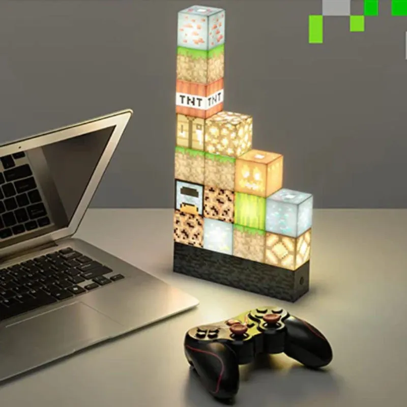 Beautiful Lighting Building Blocks -16 Rearrangeable Light Blocks and Bedrock Base