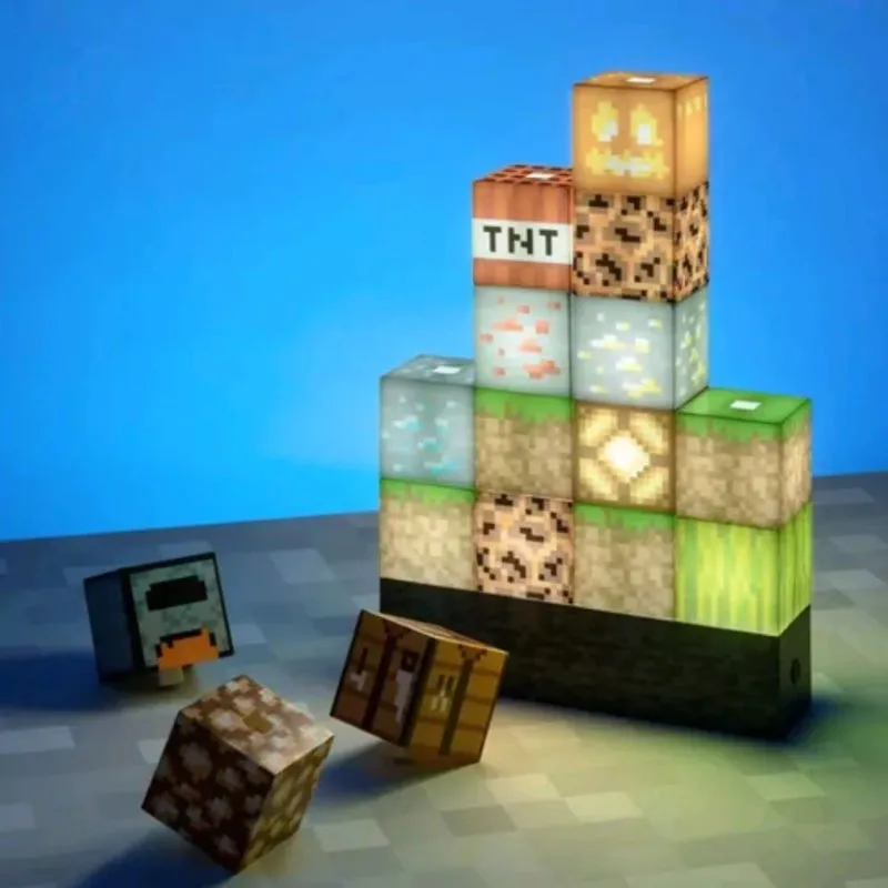 Beautiful Lighting Building Blocks -16 Rearrangeable Light Blocks and Bedrock Base