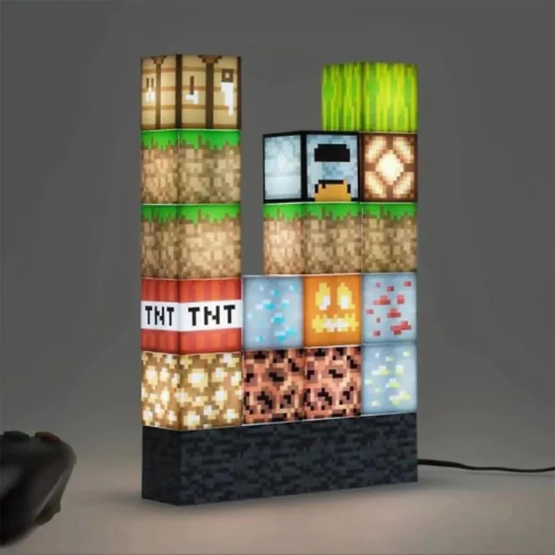 Beautiful Lighting Building Blocks -16 Rearrangeable Light Blocks and Bedrock Base