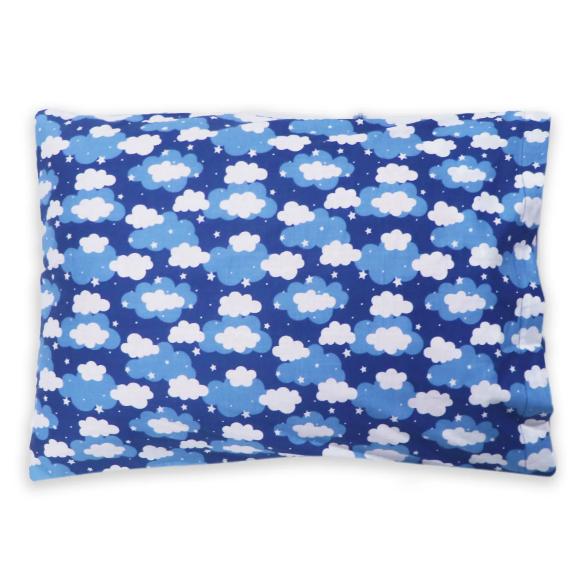 Blue Clouds - Toddler Pillow with 100% Cotton Removable cover - 20 X 15 Inches | Children Pillows