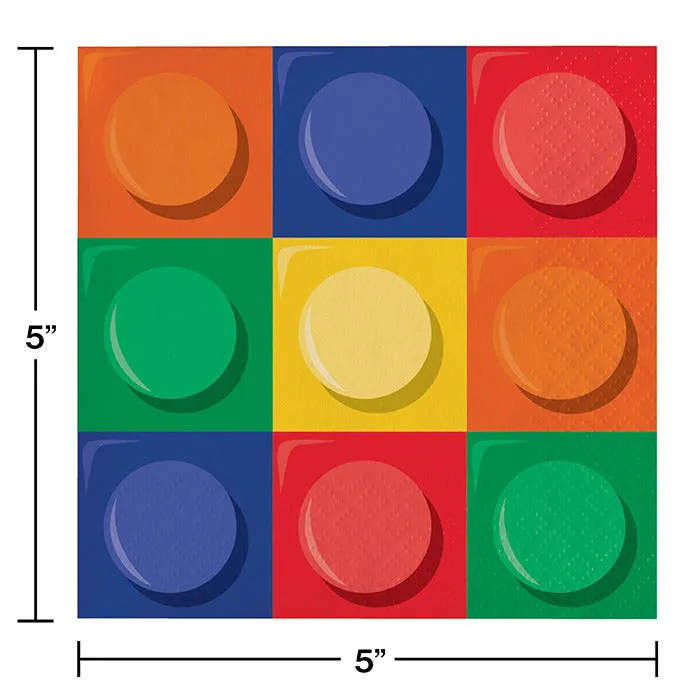 Bulk Block Party Beverage Napkins (192 per Case)