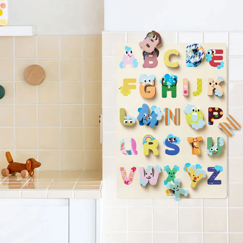 Creative Bath Toy Set (Bath Stickers   Poster) - Alphabet