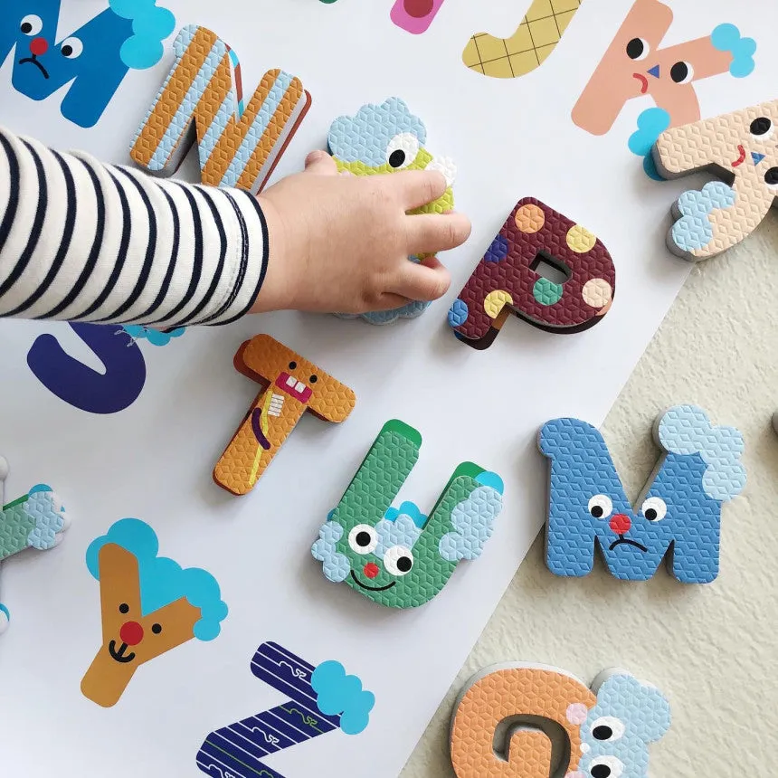 Creative Bath Toy Set (Bath Stickers   Poster) - Alphabet