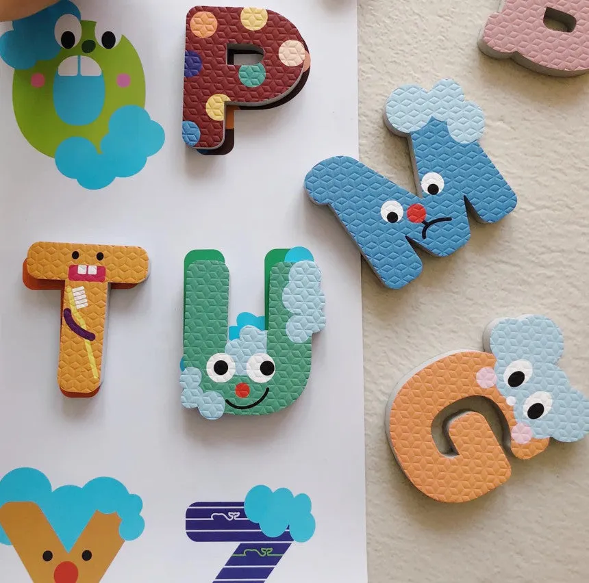 Creative Bath Toy Set (Bath Stickers   Poster) - Alphabet
