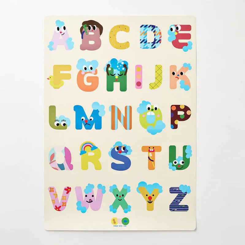Creative Bath Toy Set (Bath Stickers   Poster) - Alphabet
