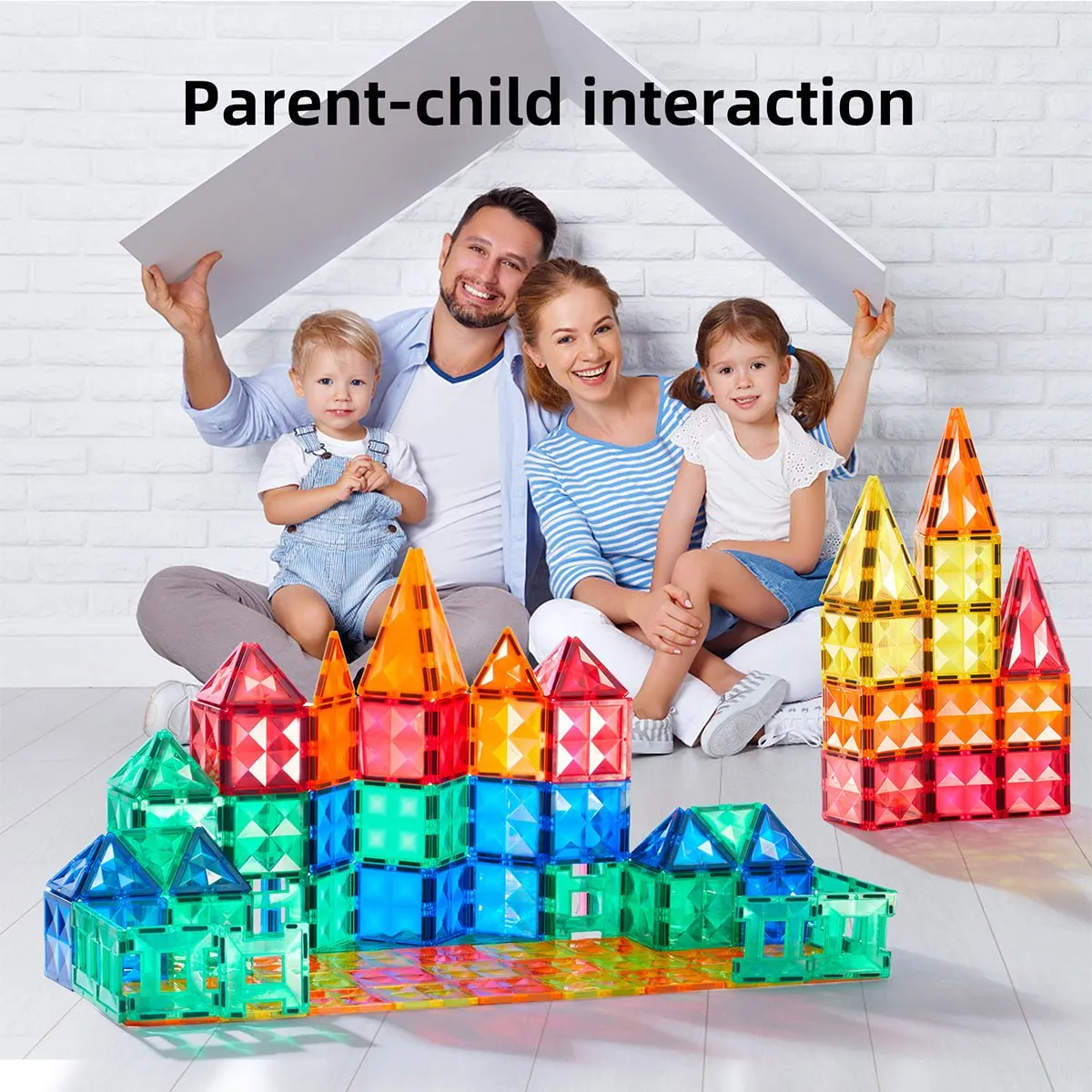 Creative Pack 60pcs Rainbow Magnetic Tiles