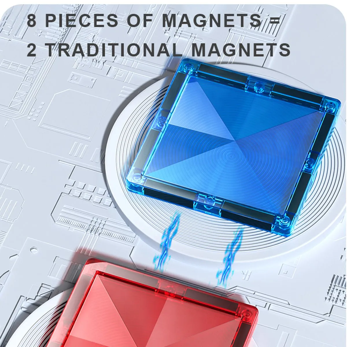 Creative Pack 60pcs Rainbow Magnetic Tiles