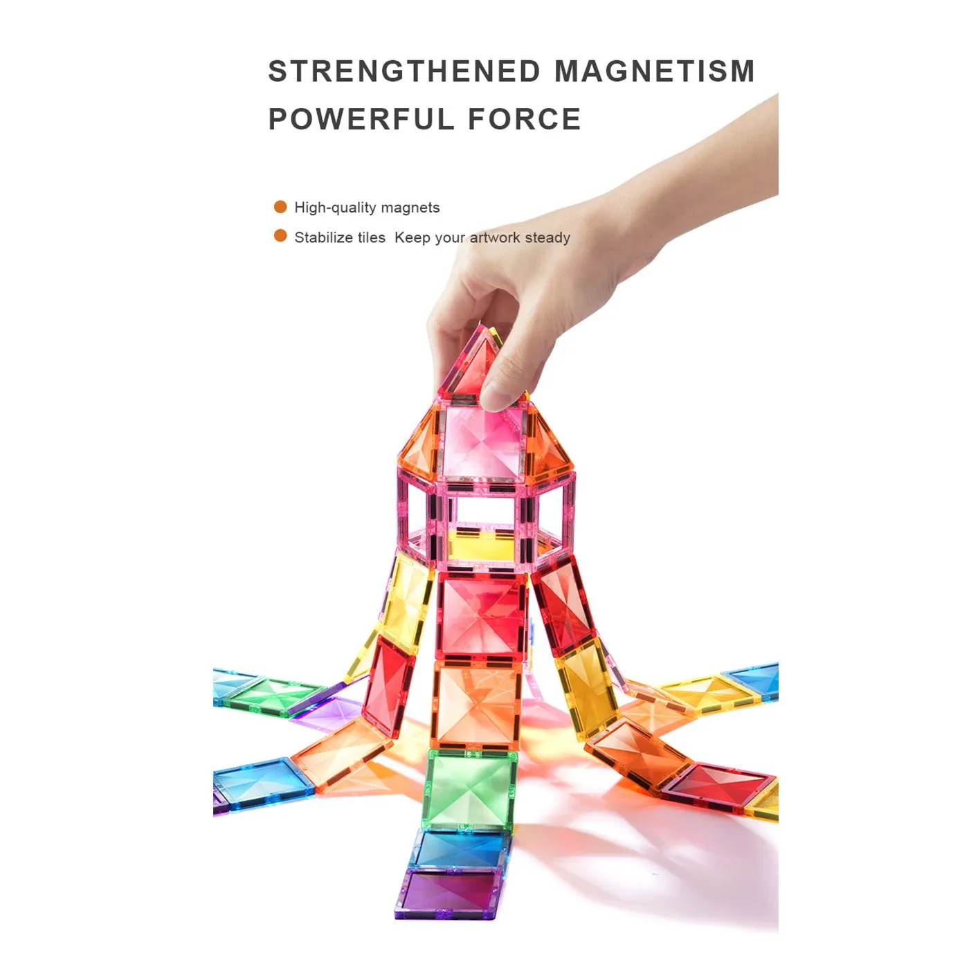 Creative Pack 60pcs Rainbow Magnetic Tiles