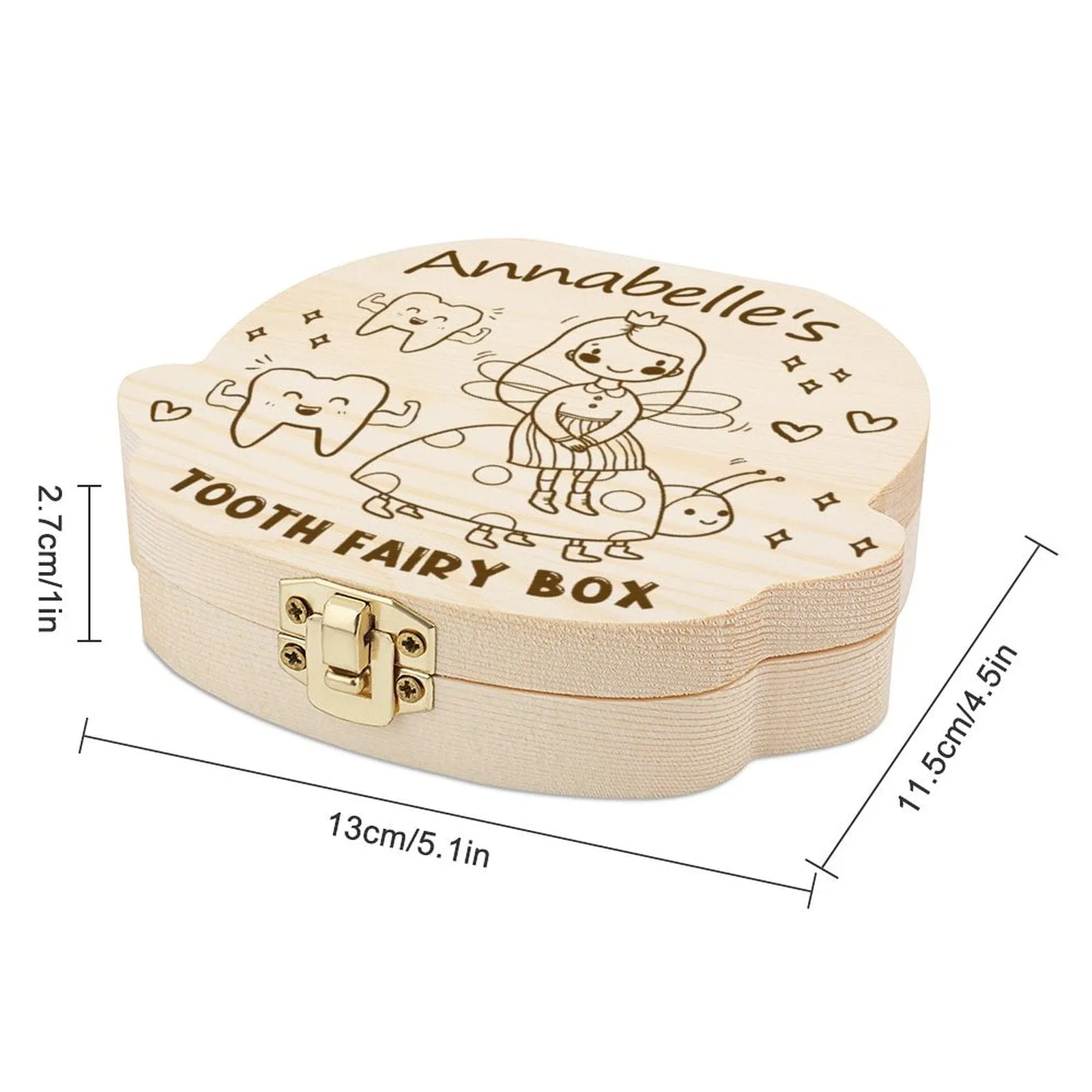 Custom Baby Name Little Turtle Children's Wooden Tooth Box