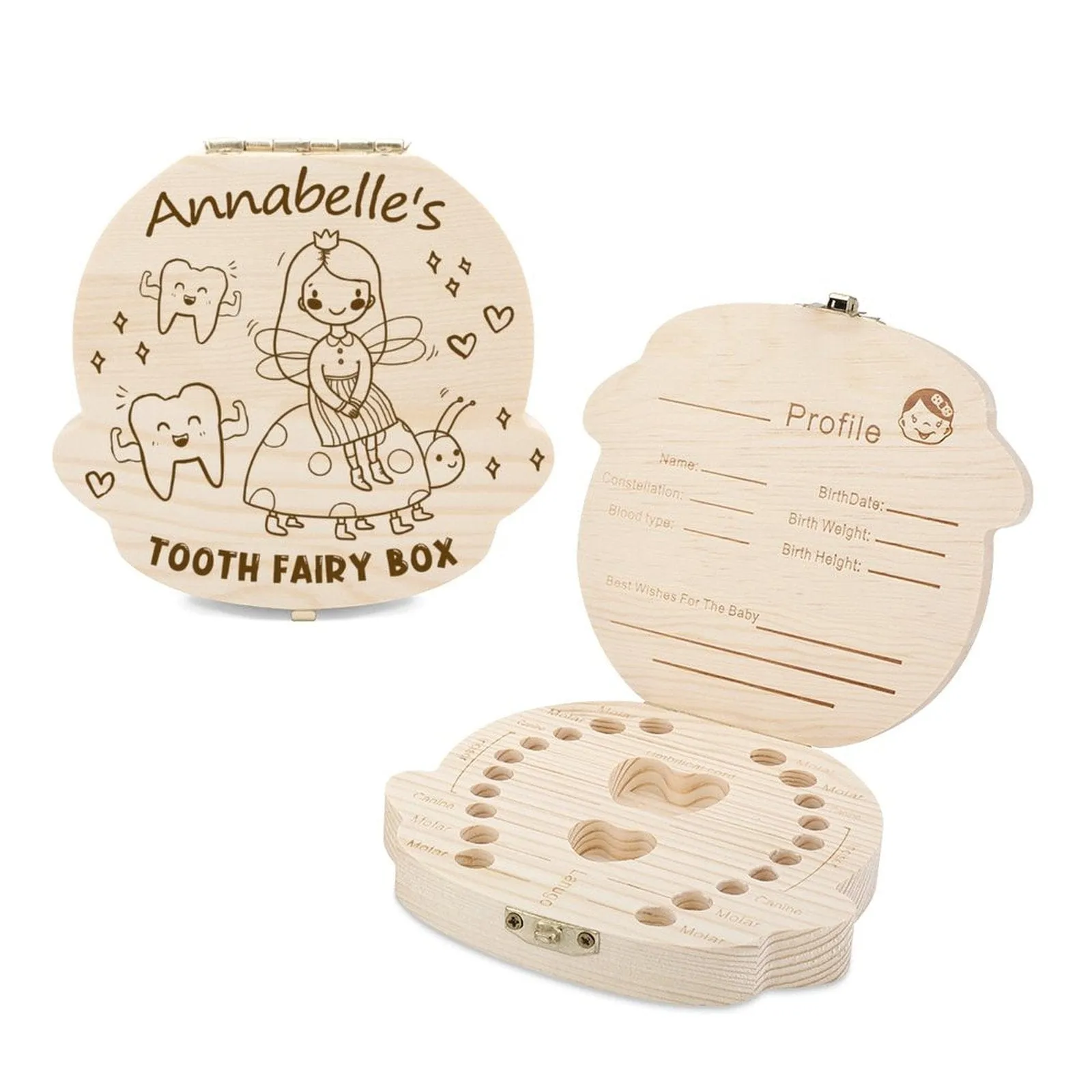 Custom Baby Name Little Turtle Children's Wooden Tooth Box