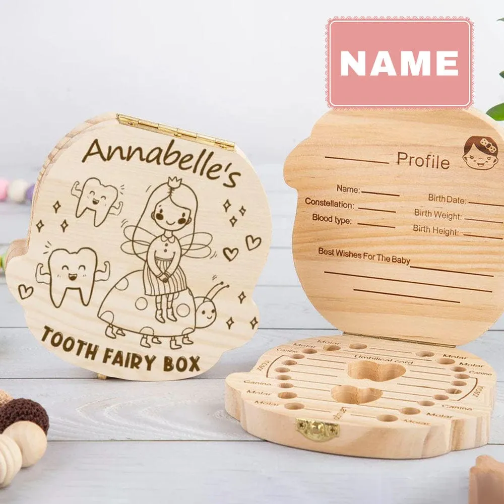 Custom Baby Name Little Turtle Children's Wooden Tooth Box