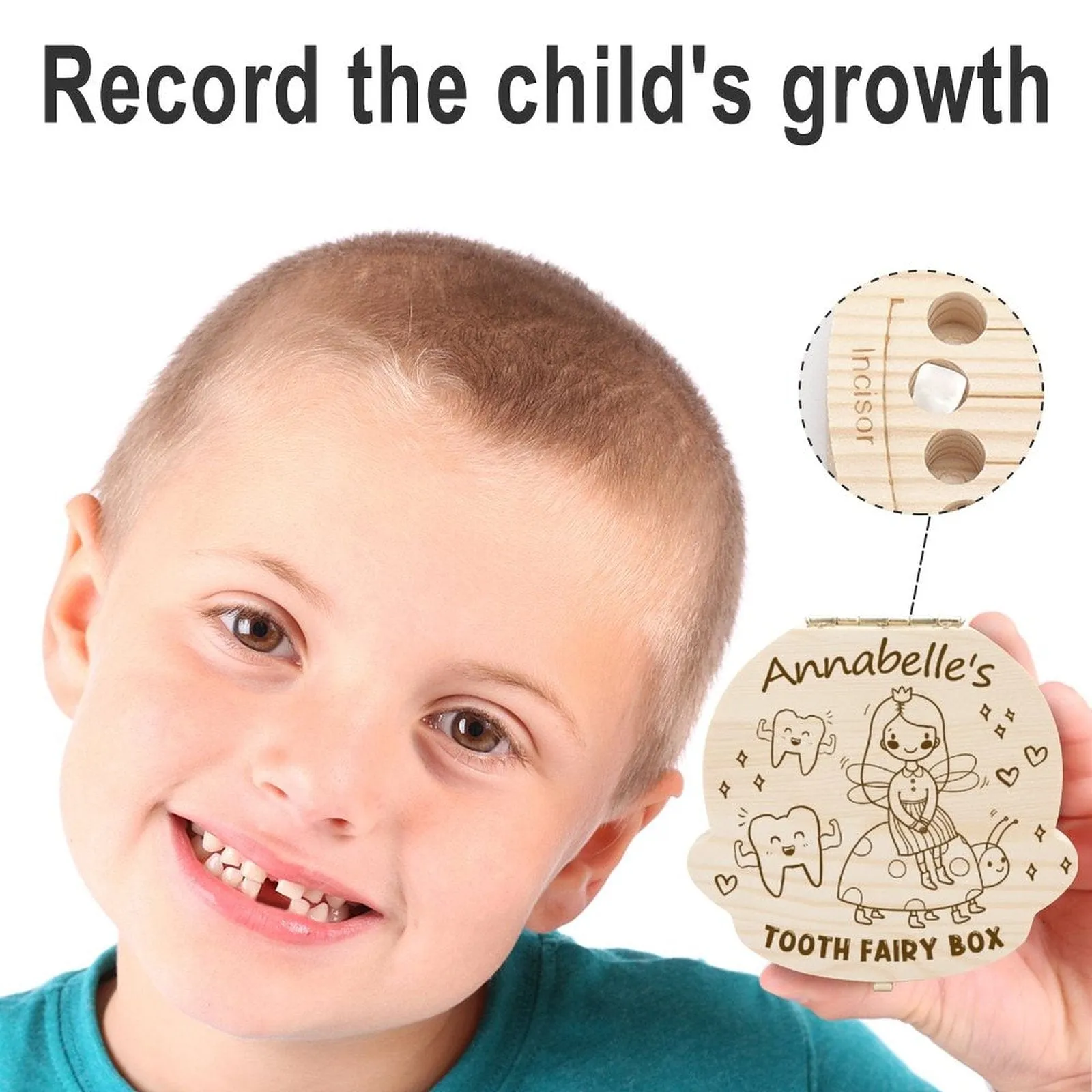 Custom Baby Name Little Turtle Children's Wooden Tooth Box