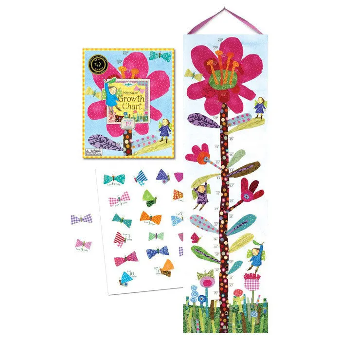 eeBoo Hot Pink Flower Growth Chart