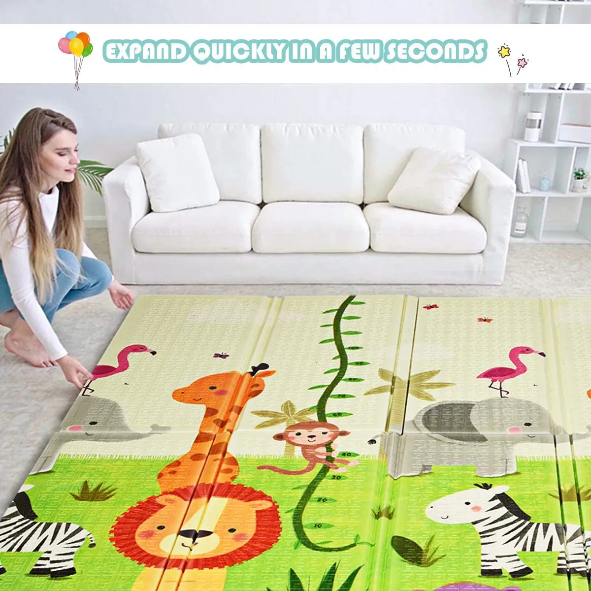 Extra Large Foam Waterproof Play Mat with Carrying Bag