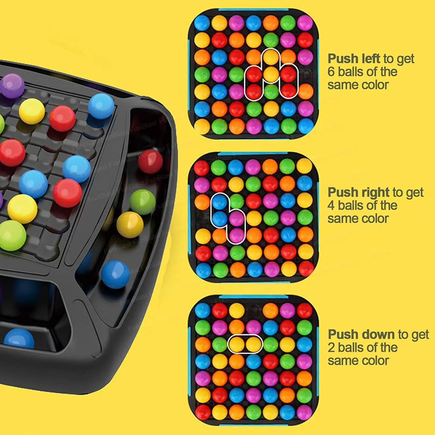 FunBlast Rainbow Ball Chess Board Game for 2-4 Players, Game for Kids Puzzle Magic Rainbow Ball Matching Game – 48 Pcs Ball (Multicolor)
