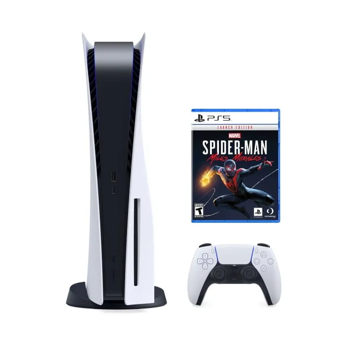 Game console Sony Playstation 5 Console Standard Edition   game Marvel's Spider-Man: Miles Morales, 825 GB, white