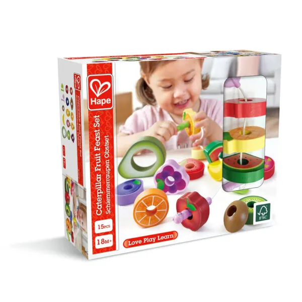 Hape caterpillar fruit feast lacing set