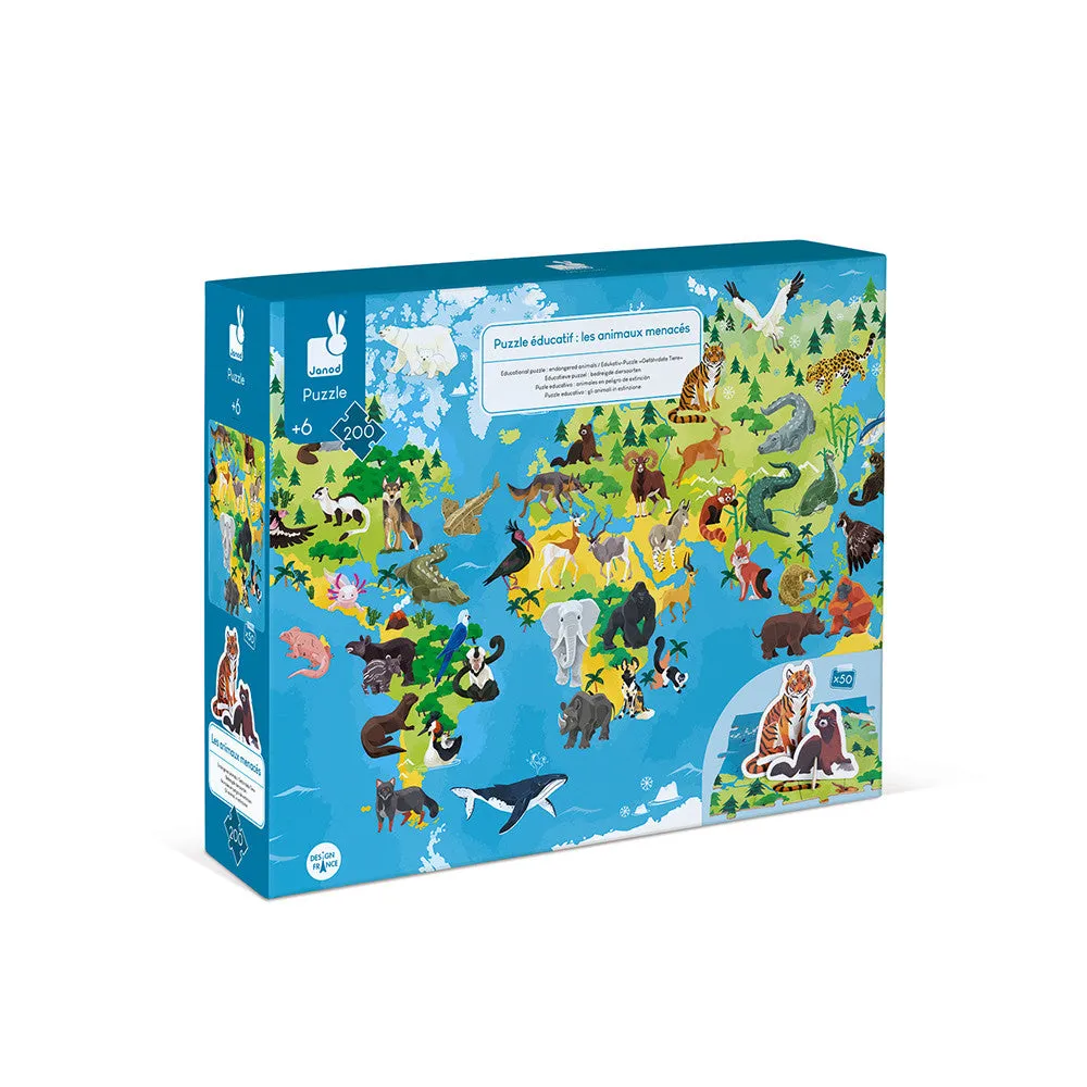 Janod Education Puzzle - Endangered Animals