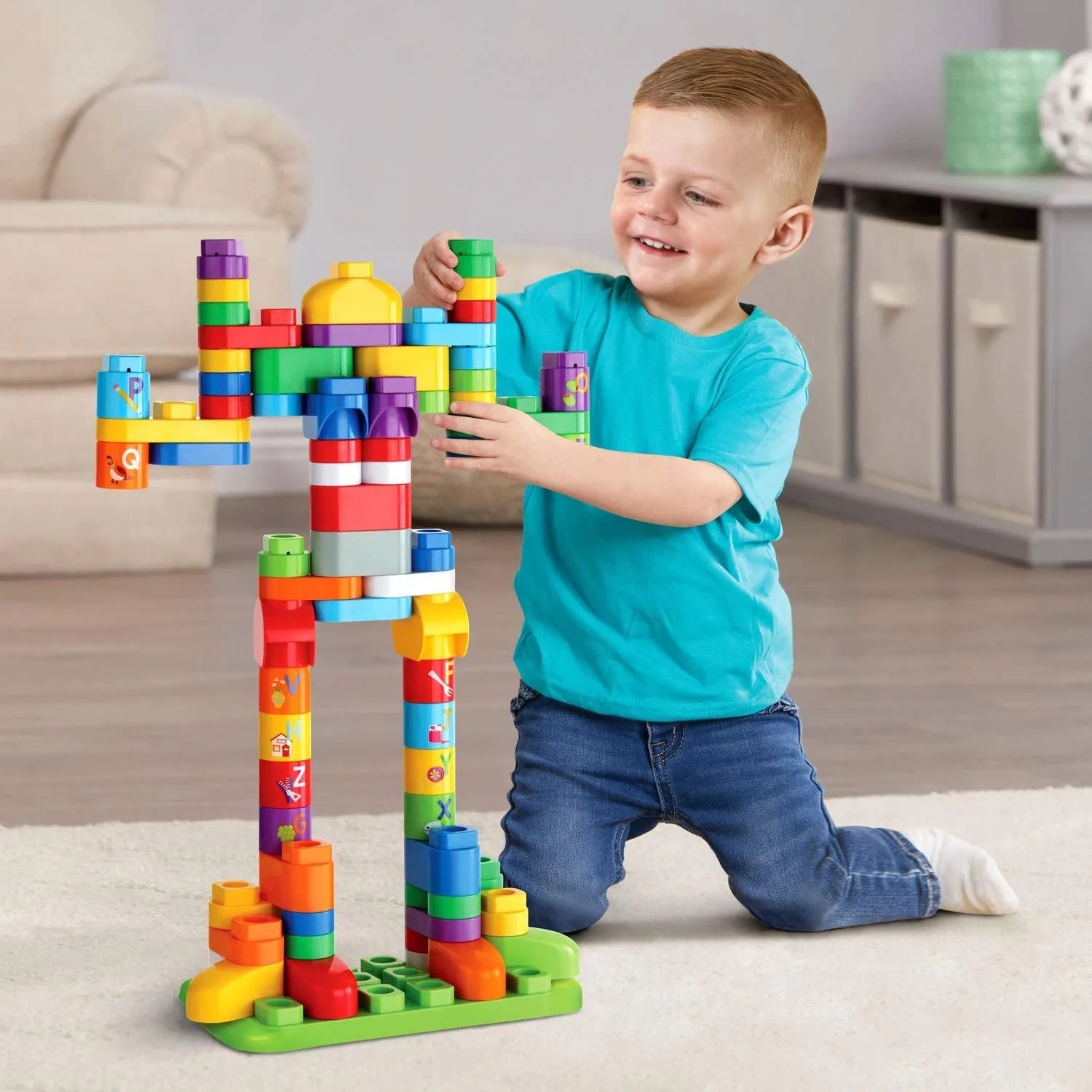 LeapFrog LeapBuilders 81 Piece Jumbo Blocks Box green