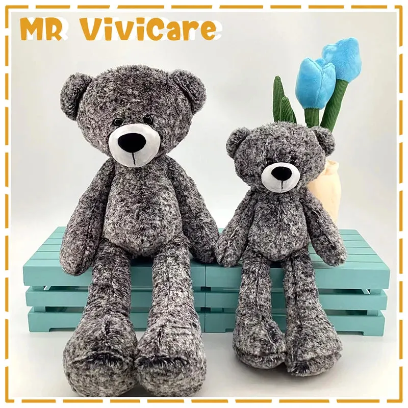 Lifelike Black Bear Plush Toy - Soft Stuffed Animal (35/45cm) for Kids