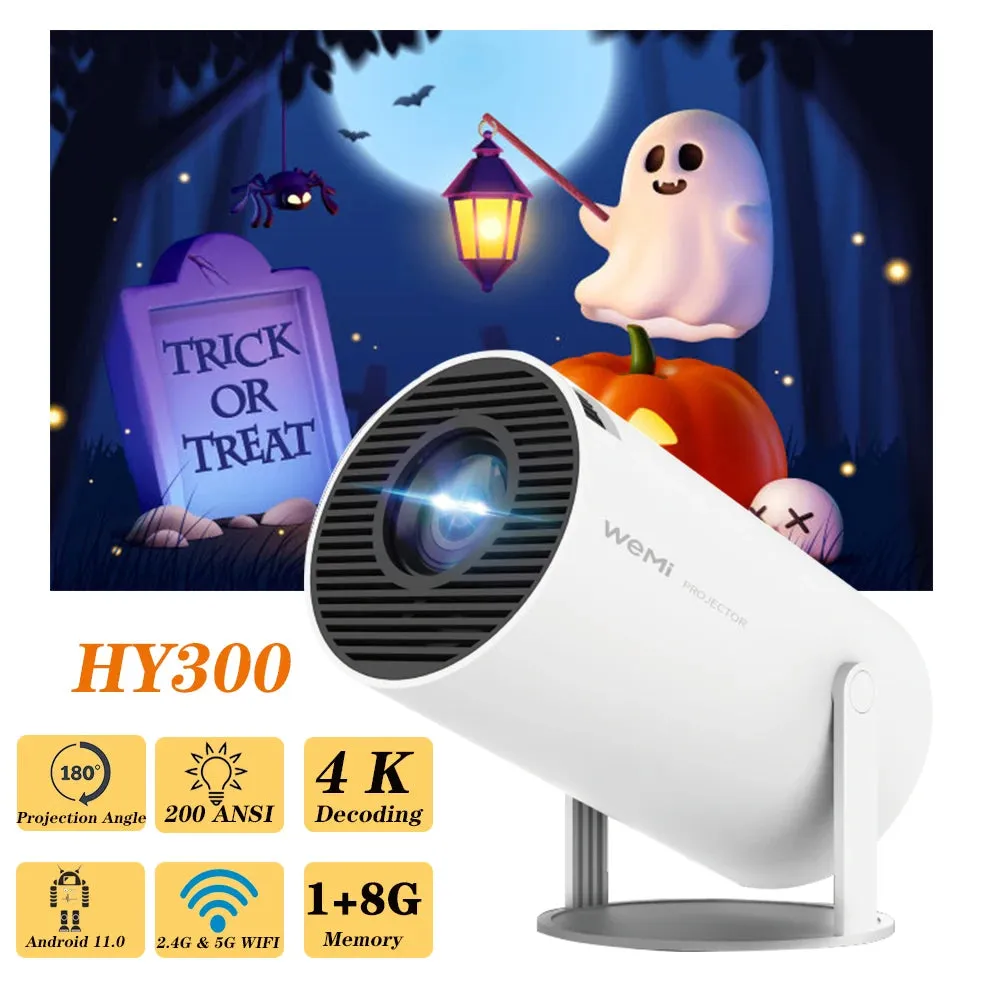 M300 MAX Android 11 Portable 3D Game Projector with Two Handle RK3326 1080P BT5.4 Supported 4K Smart Home Theater