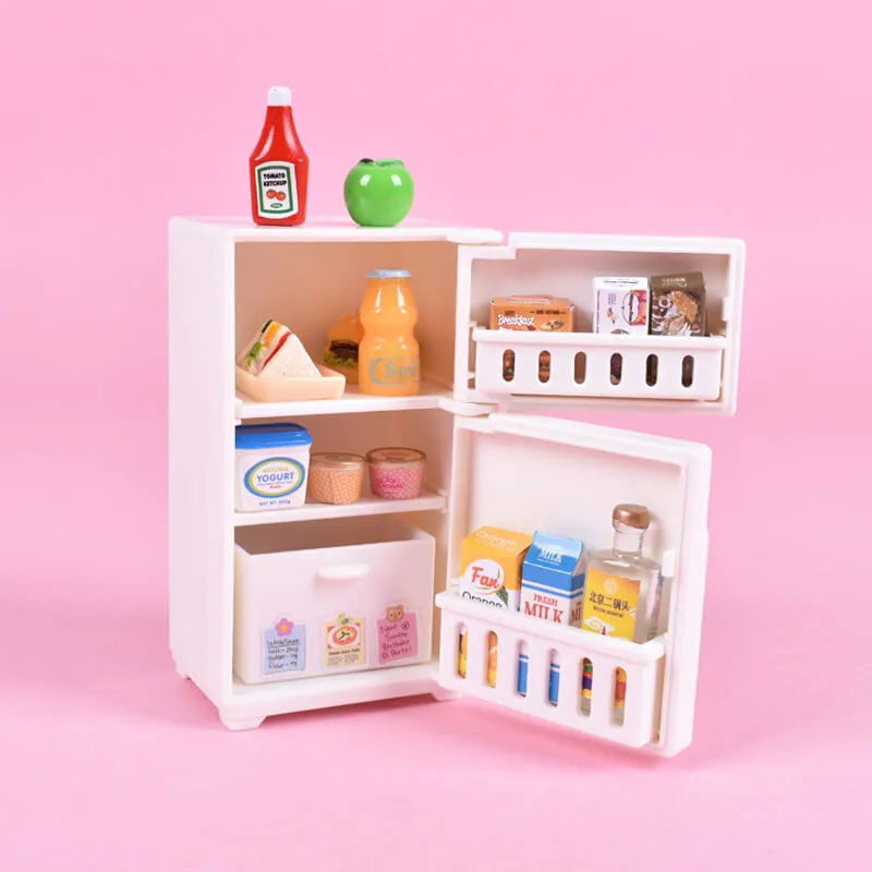 Magnetic Dollhouse Miniature Food Refrigerator Model Toy