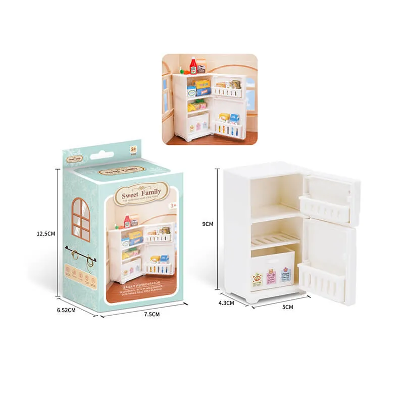 Magnetic Dollhouse Miniature Food Refrigerator Model Toy