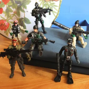 Military Soldier Model Movable Joint Elite Anti-Terrorism Special Forces 10cm Puppet Soldier Pirate Zombie