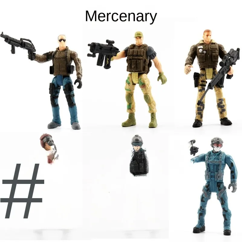 Military Soldier Model Movable Joint Elite Anti-Terrorism Special Forces 10cm Puppet Soldier Pirate Zombie