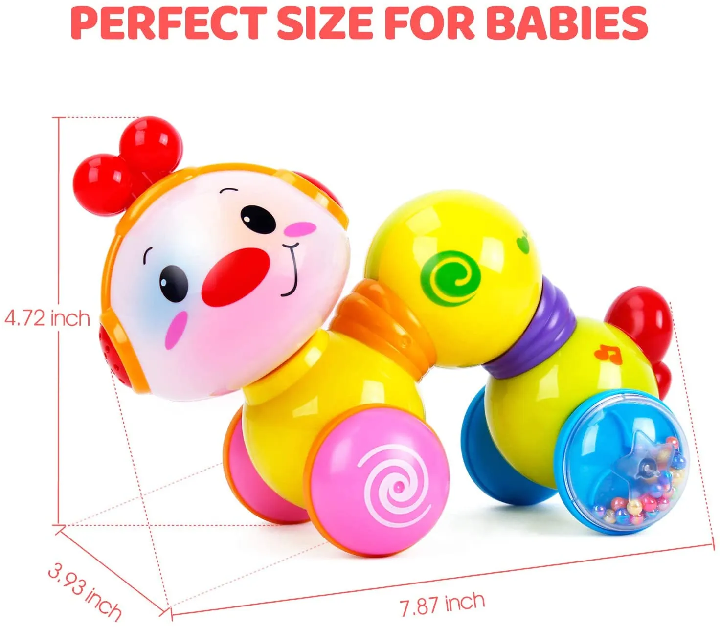 Musical Press and Go Inchworm Crawling Toy