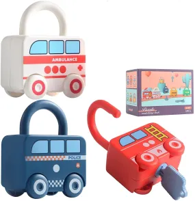 Number Recognition Matching Lock and Key Set - 4,5 and 6 locks