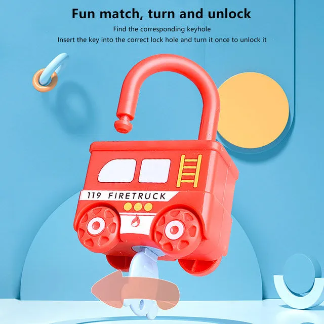 Number Recognition Matching Lock and Key Train Set - 6 pieces