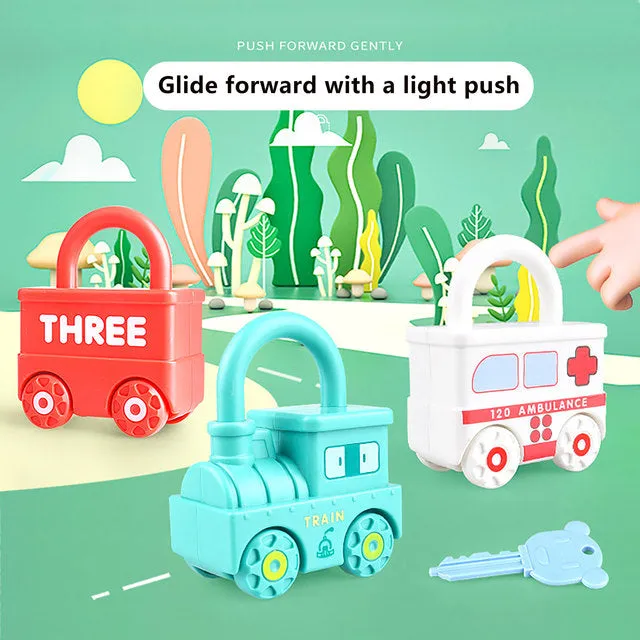 Number Recognition Matching Lock and Key Train Set - 6 pieces