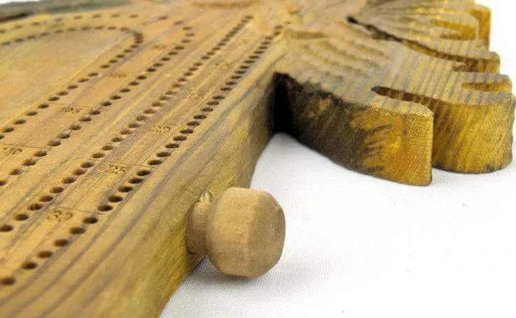 NWL Hand-Carved Moose Cribbage Board