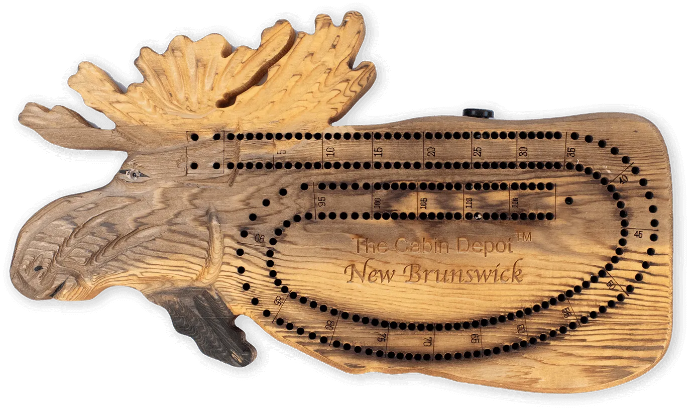 NWL Hand-Carved Moose Cribbage Board