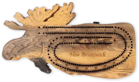 NWL Hand-Carved Moose Cribbage Board