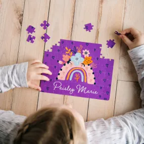 Personalized Boho Rainbow Puzzles for Kids