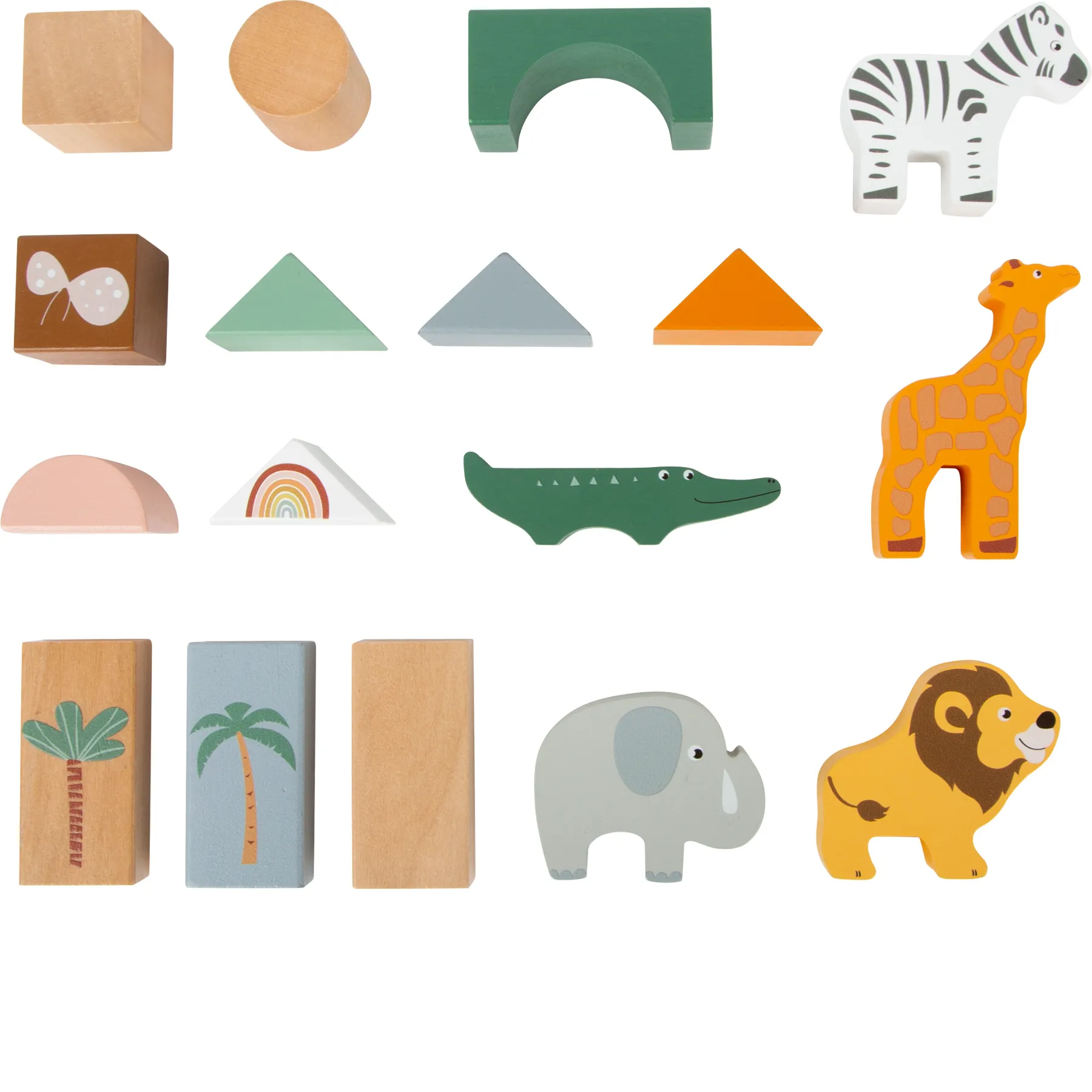 Small Foot Wooden Building Blocks Safari 50 Pc
