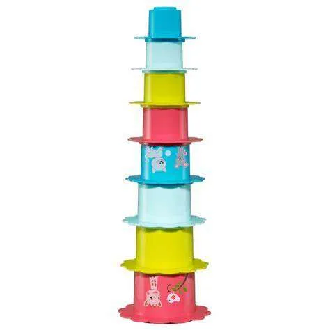 Sophie la girafe stacking flowers