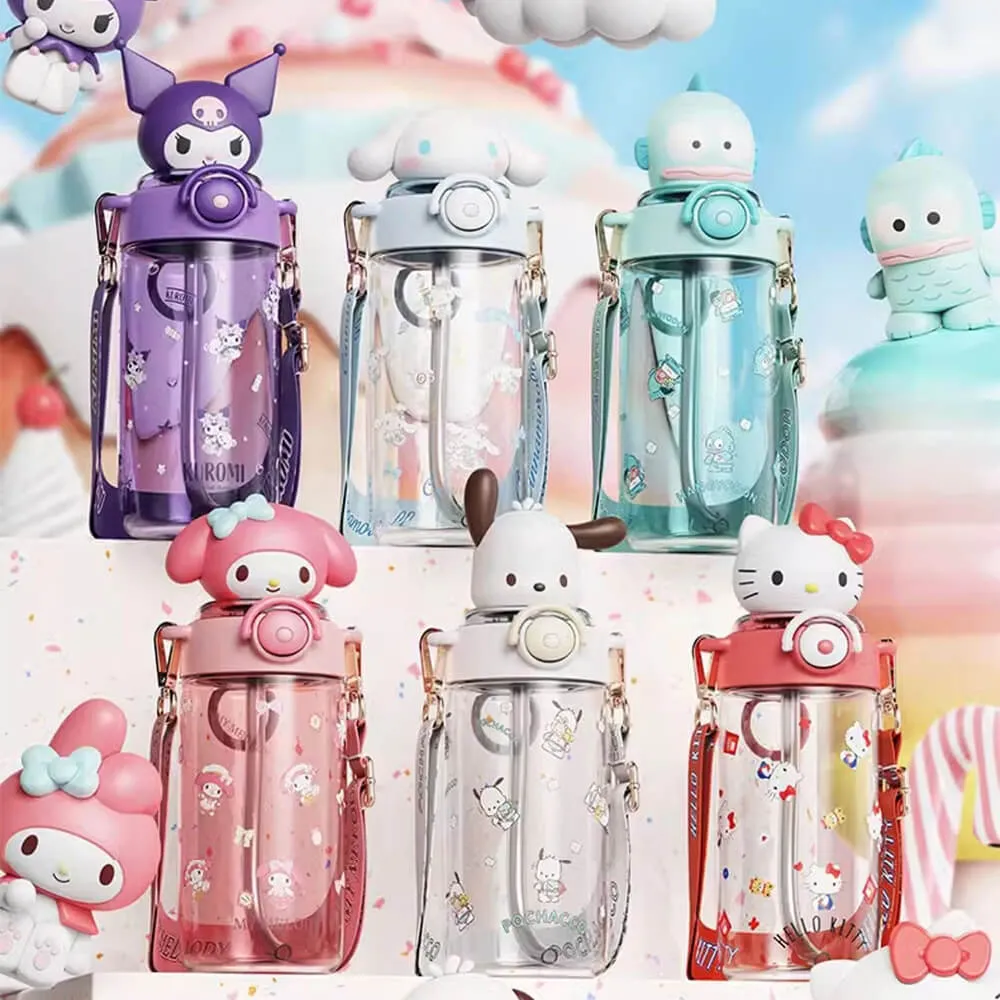 Sunshine Sanrio Doll Portable Straw Water Bottle 650ml