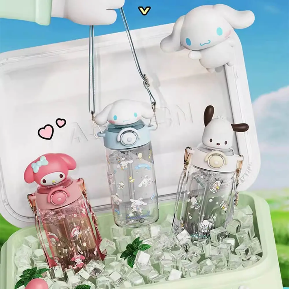 Sunshine Sanrio Doll Portable Straw Water Bottle 650ml