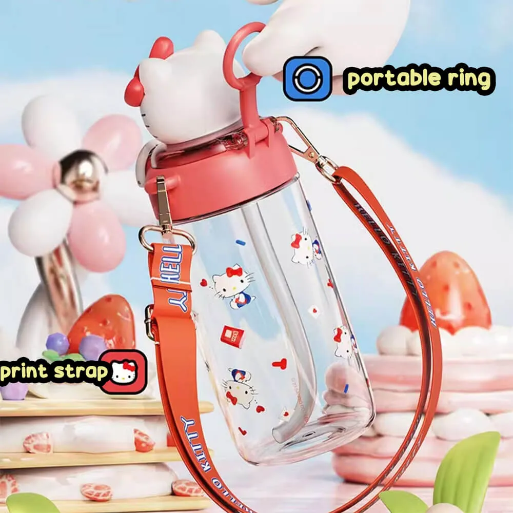 Sunshine Sanrio Doll Portable Straw Water Bottle 650ml