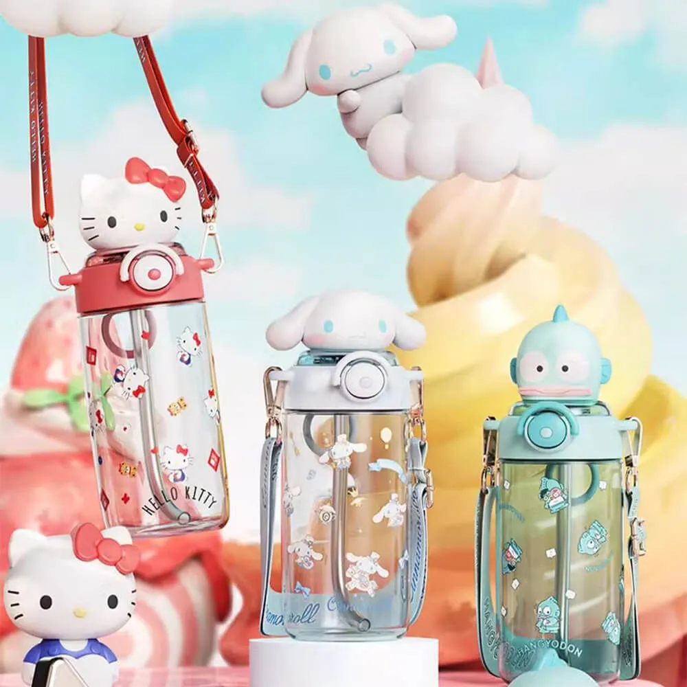 Sunshine Sanrio Doll Portable Straw Water Bottle 650ml