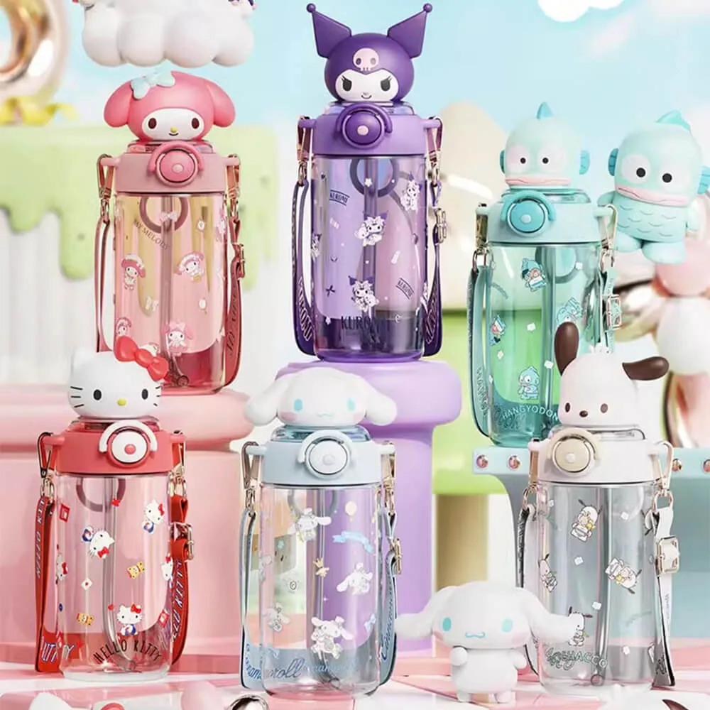 Sunshine Sanrio Doll Portable Straw Water Bottle 650ml