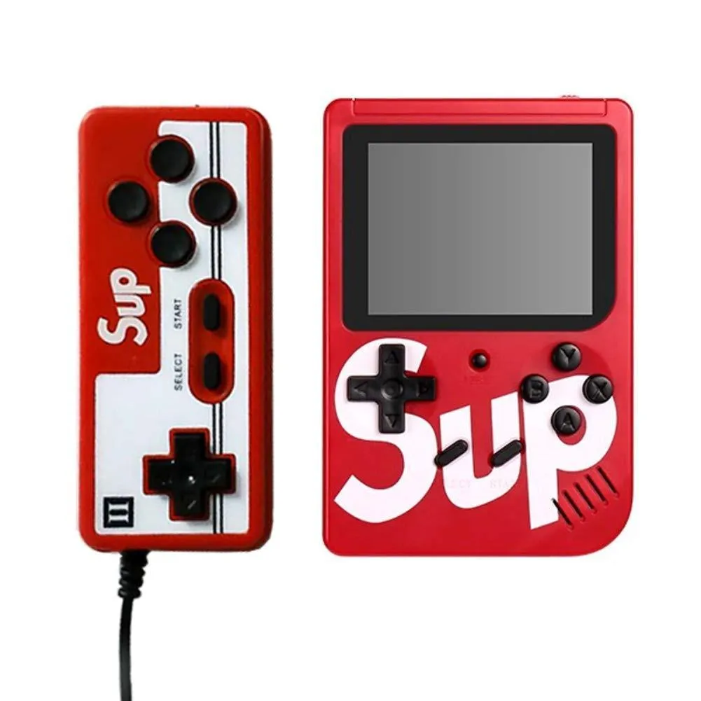 Sup 2 Player Video Game with Rechargeable Battery Handheld Console Colorful LCD Screen Portable Game with Remote Control with 400 in 1 Games