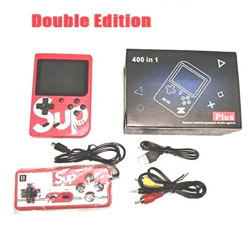 Sup 2 Player Video Game with Rechargeable Battery Handheld Console Colorful LCD Screen Portable Game with Remote Control with 400 in 1 Games